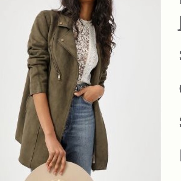 Anthropologie Jackets & Blazers - RIPLEY SUEDED LONGLINE MOTO JACKET